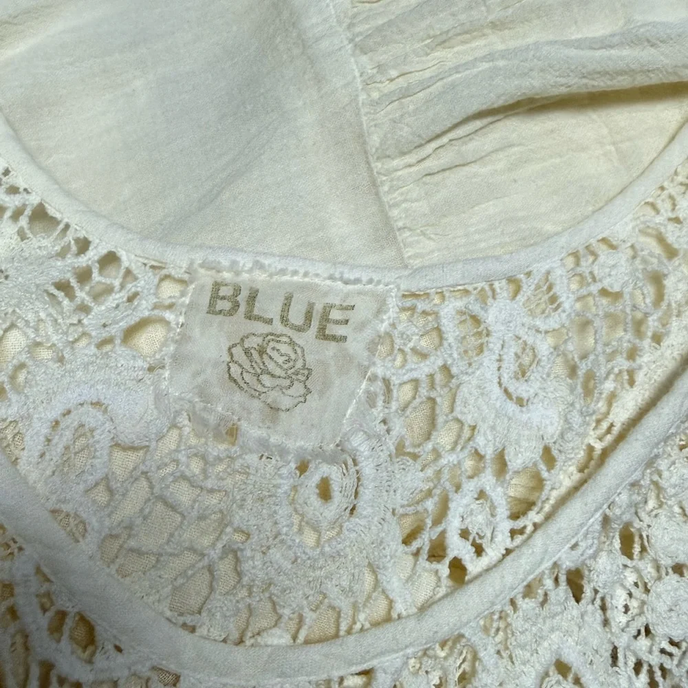 Vintage Style Boho Romantic Cottagecore Dress Crochet Embroidered Maxi Medium - Picture 9 of 10